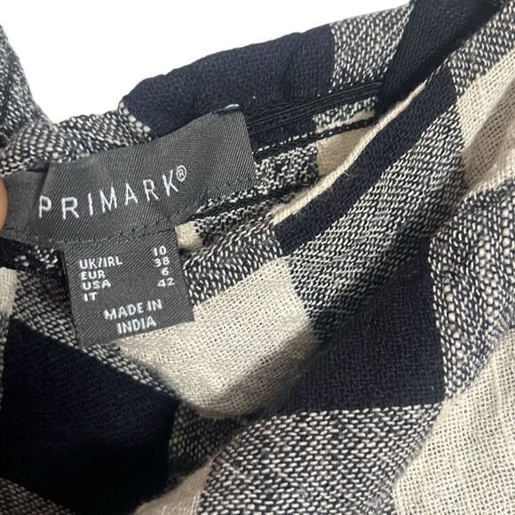 Primark Sleeveless Checkered Mini Dress Black White Size 6 - Picture 6 of 9